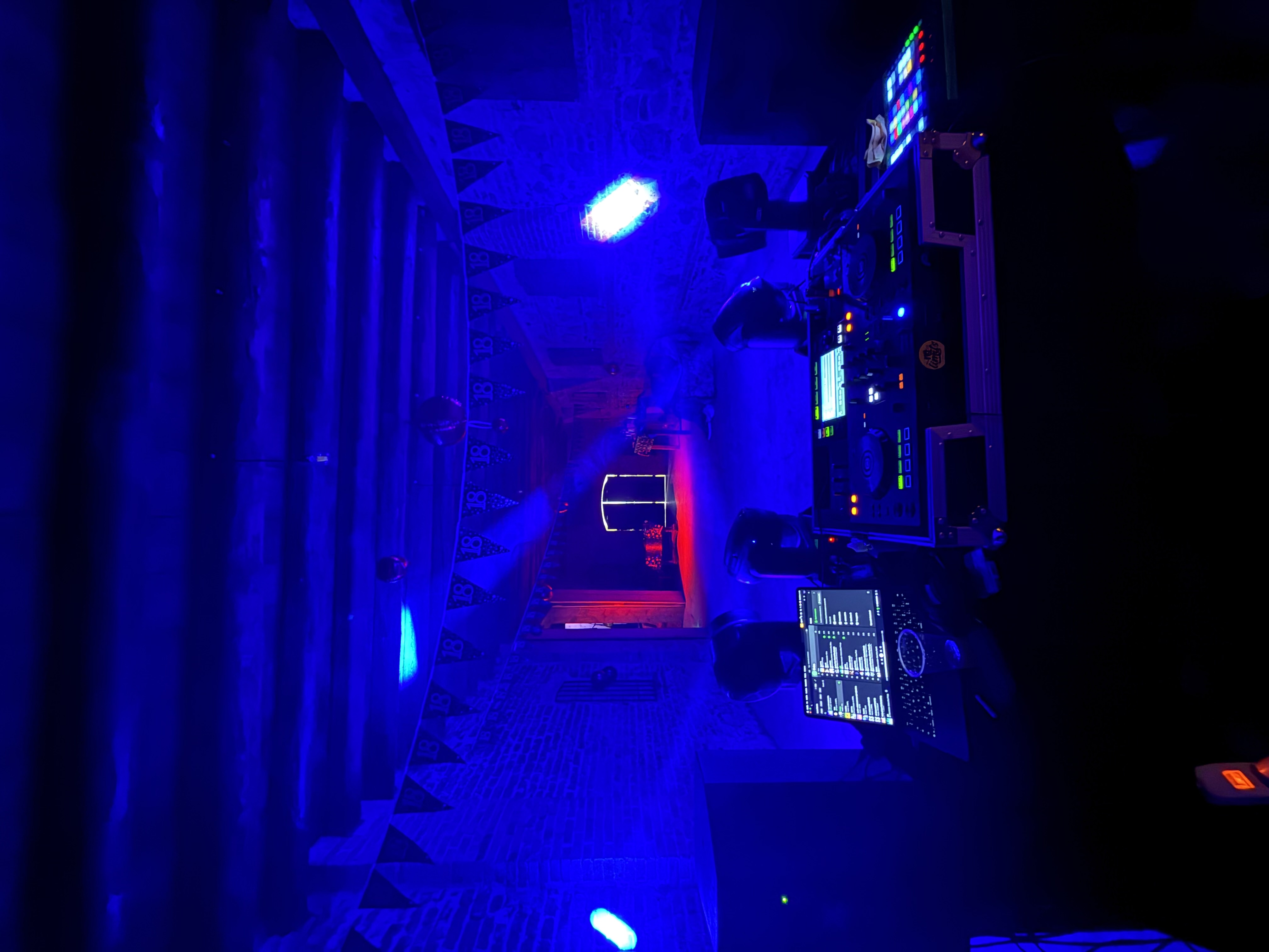 dj mixing on the disco console